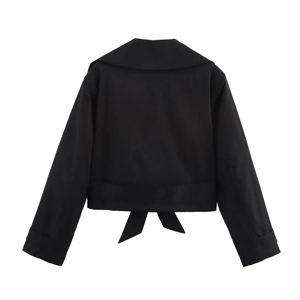 Élina – Damen Trenchjacke Kurz in Beige, Schwarz, Dunkelblau & Braun
