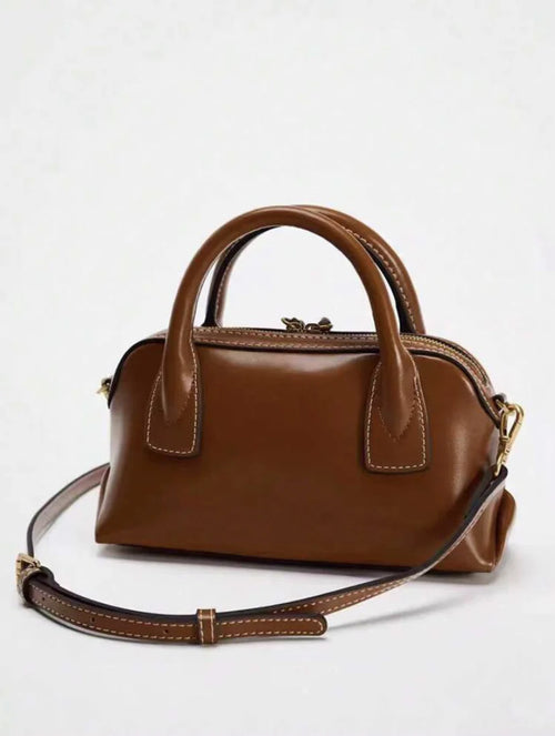 Amélie – Damen Handtasche Klein in Braun & Schwarz mit Schulterriemen