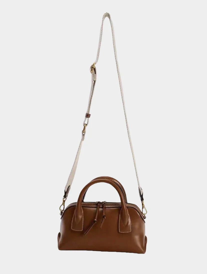 Amélie – Damen Handtasche Klein in Braun & Schwarz mit Schulterriemen