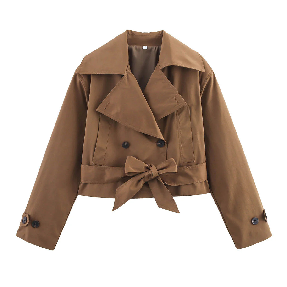 Élina – Damen Trenchjacke Kurz in Beige, Schwarz, Dunkelblau & Braun