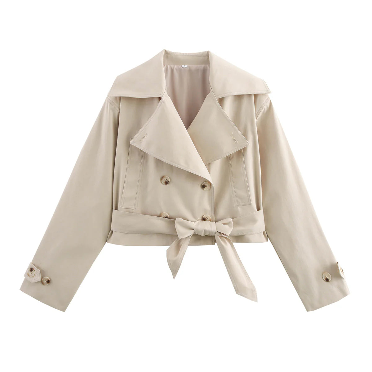 Élina – Damen Trenchjacke Kurz in Beige, Schwarz, Dunkelblau & Braun