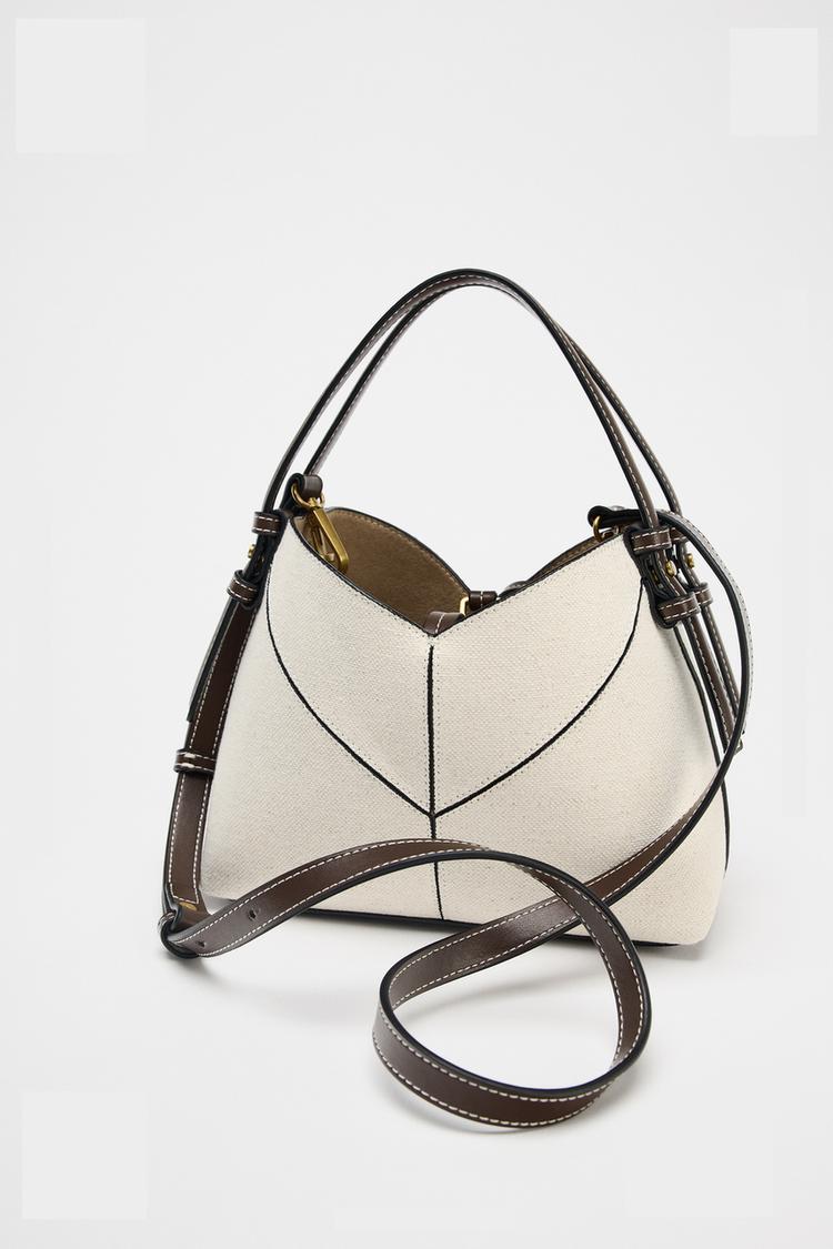 Isabelle – Canvas Handtasche Damen mit Lederdetails & Schulterriemen