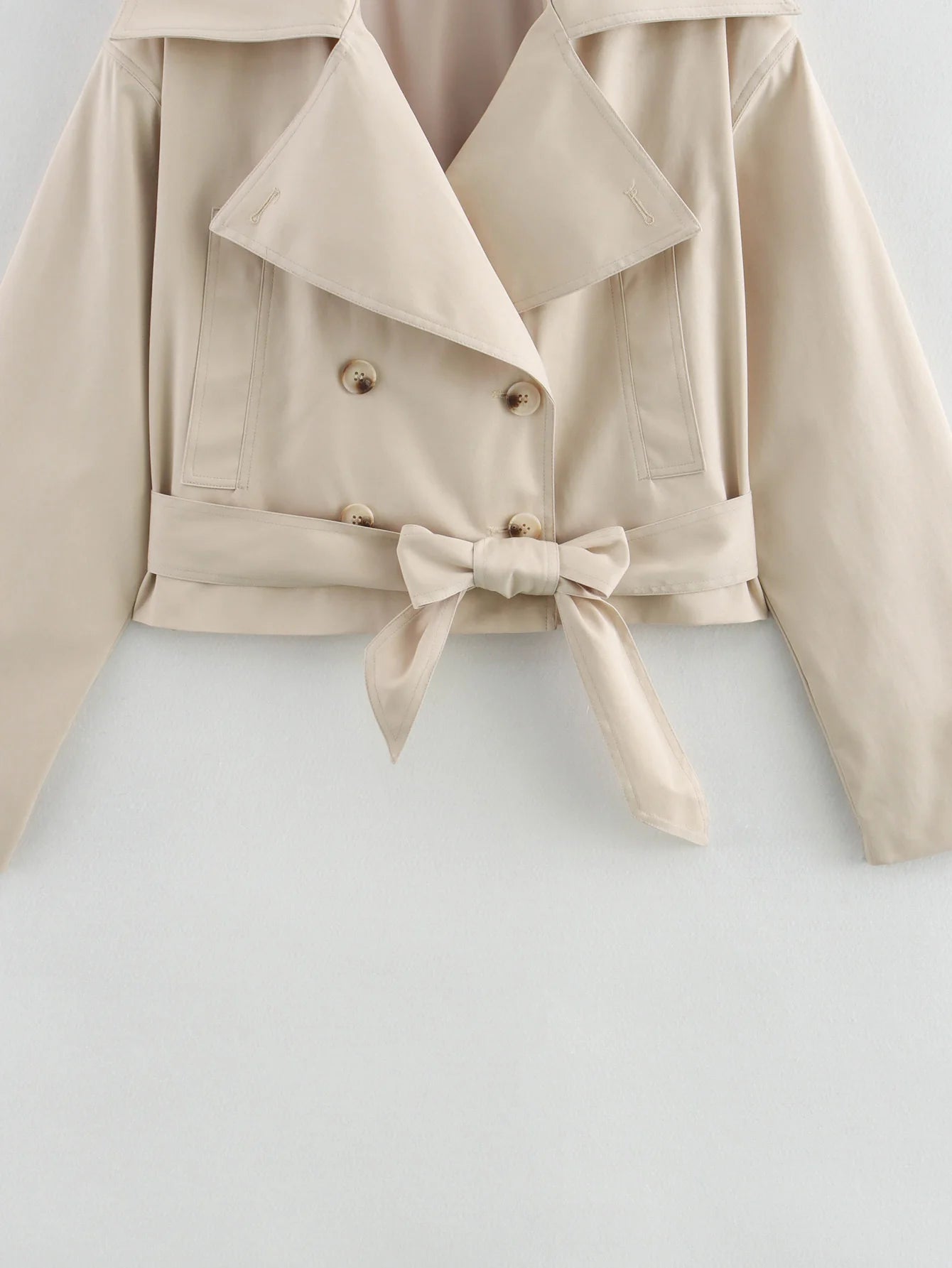 Élina – Damen Trenchjacke Kurz in Beige, Schwarz, Dunkelblau & Braun