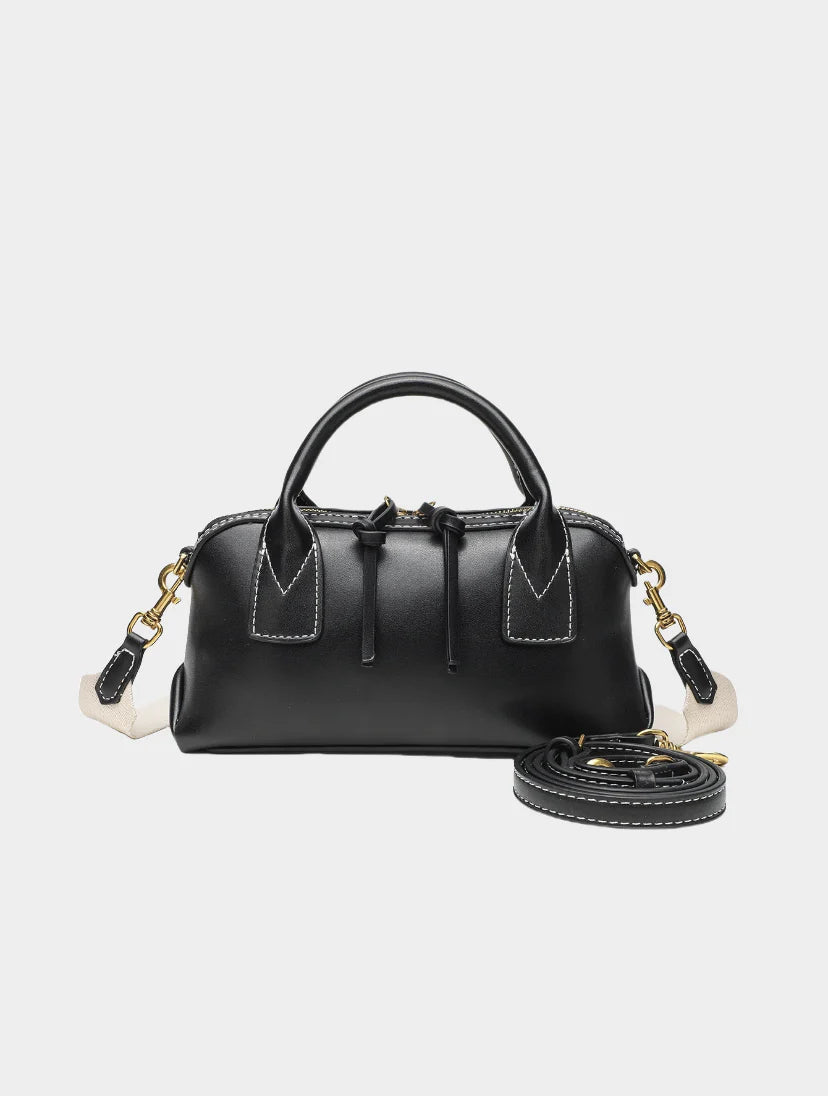 Amélie – Damen Handtasche Klein in Braun & Schwarz mit Schulterriemen