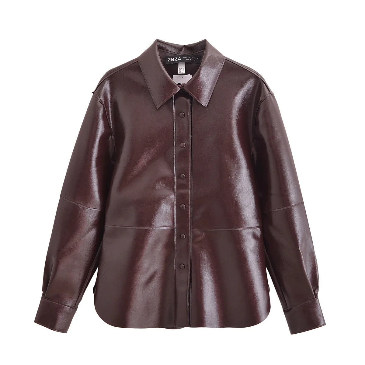 Aurora Premium Leather Set – Bluse & Rock in Burgundy Brown