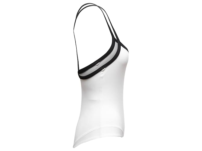 Ivy Eleganter Damen Bodysuit Weiß mit Schwarzen Trägern