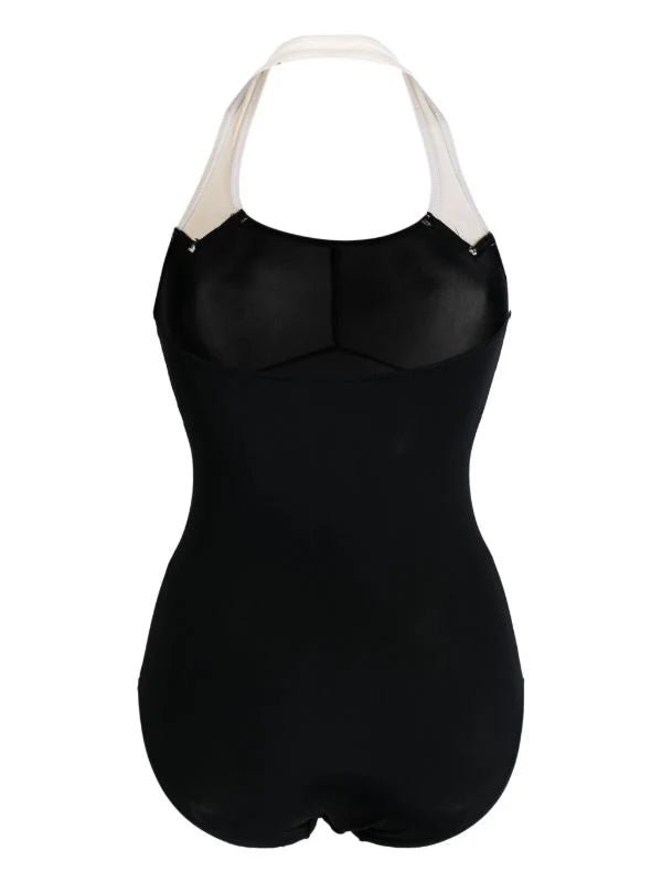 Noir Blanc – Badeanzug Damen Schwarz mit Weißem Halterneck