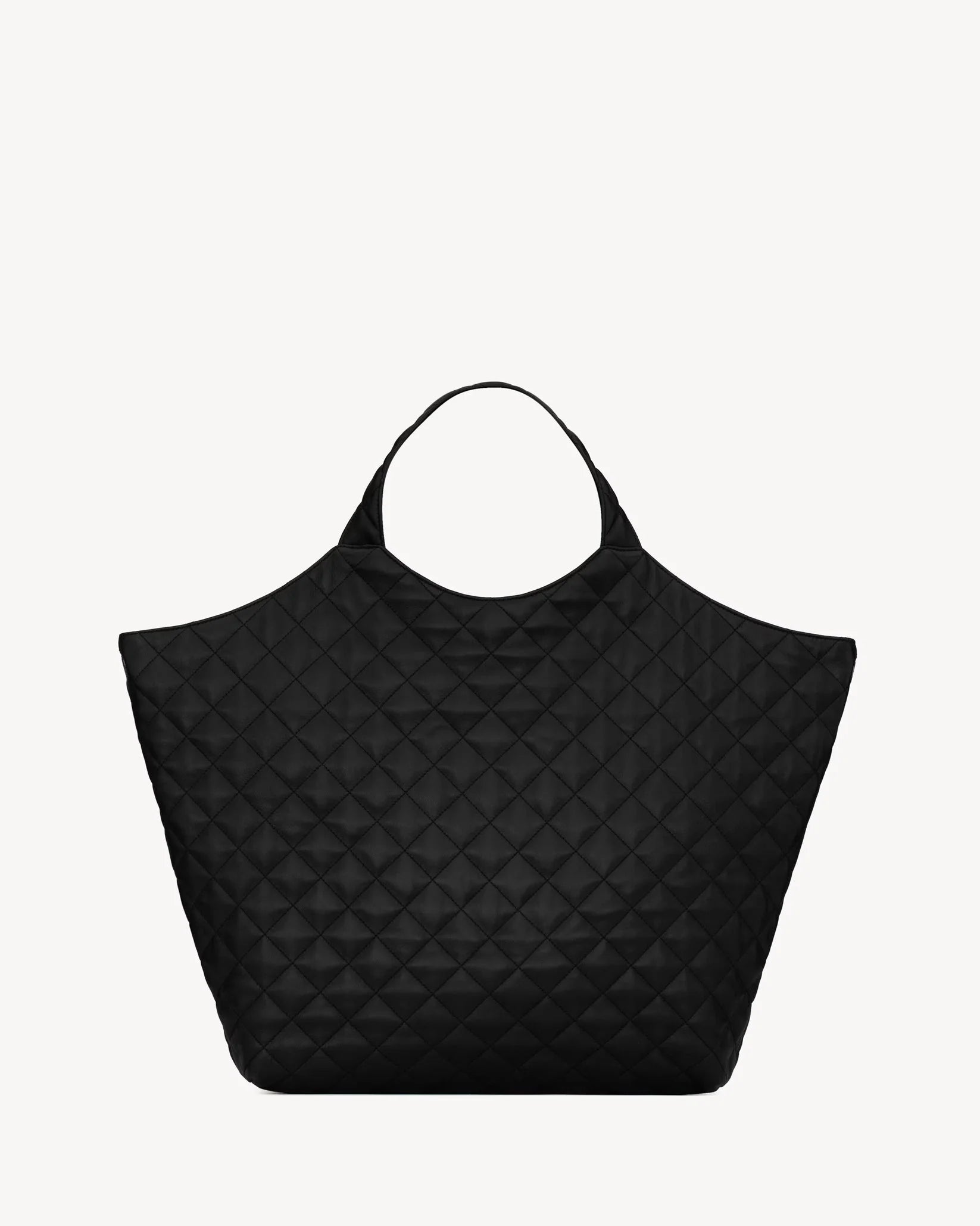 Luxus Tote Bag Damen – Gesteppt in Schwarz & Beige mit Logo-Detail