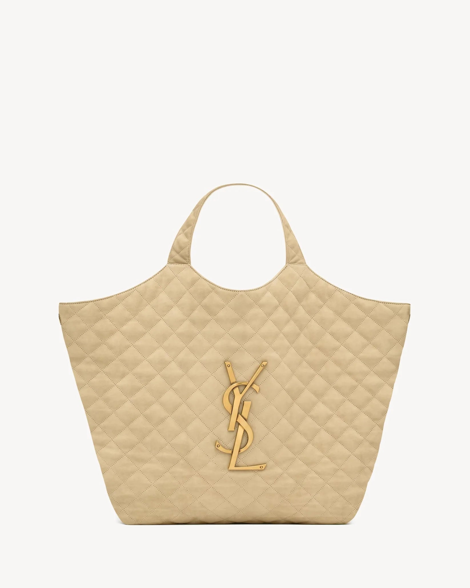 Luxus Tote Bag Damen – Gesteppt in Schwarz & Beige mit Logo-Detail