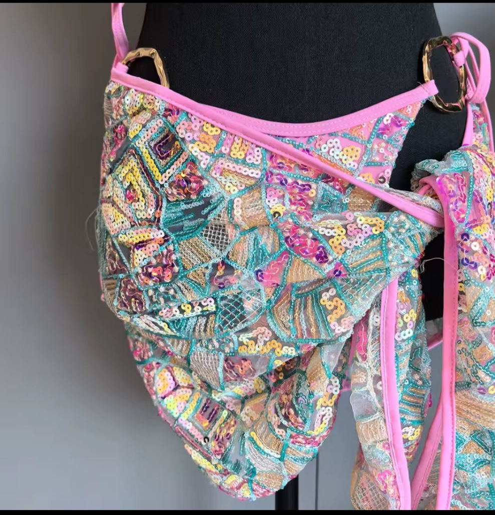 Ibiza Glam Beach Look 3 teilige Bikini Set