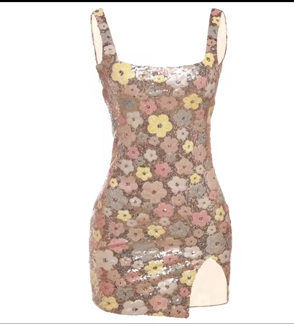 Sunset Spark - Glitzer Minikleid