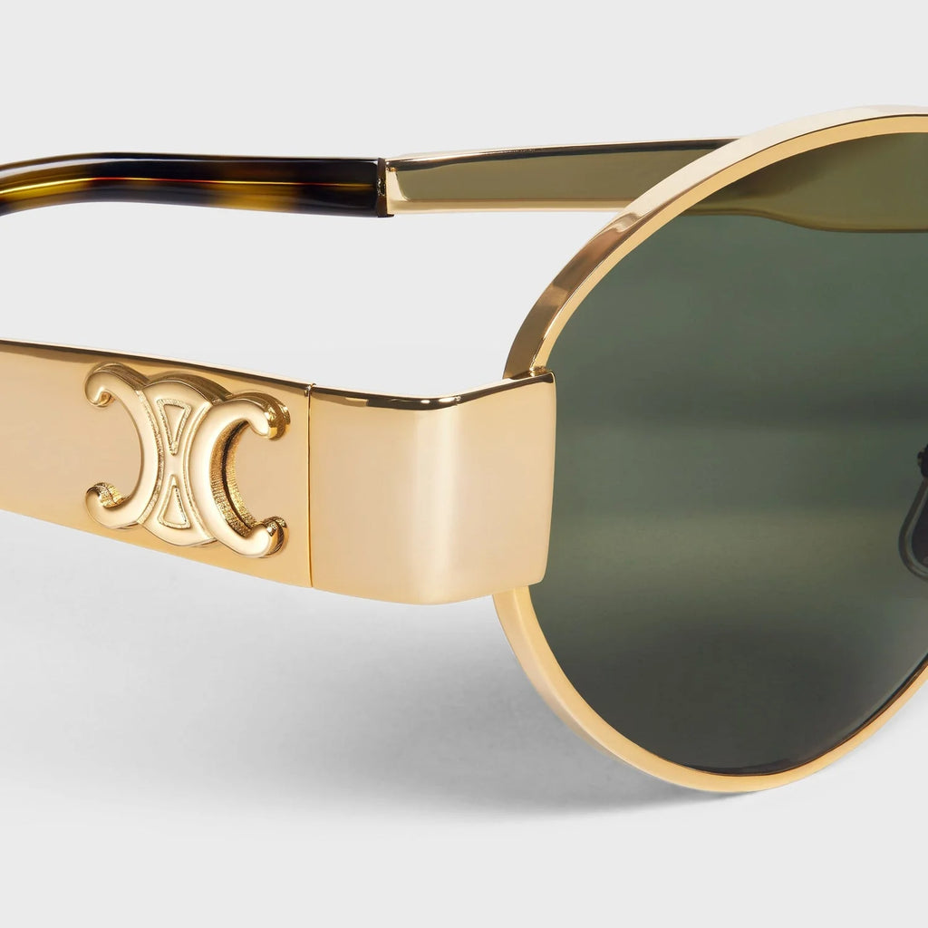 Solare – Damen Sonnenbrille Rund mit Goldrahmen