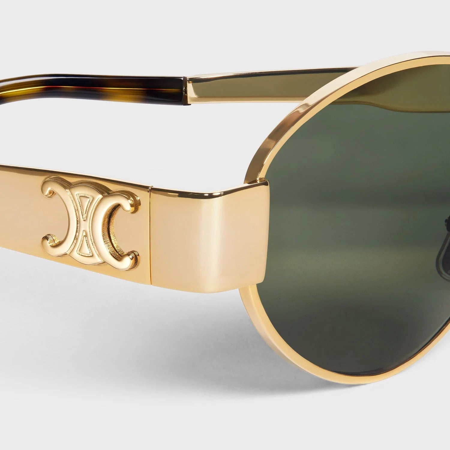 Solare – Damen Sonnenbrille Rund mit Goldrahmen