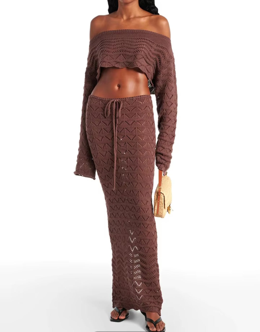 Solea Crochet Set – Zweiteiler im Boho-Stricklook für Strand & Sommer