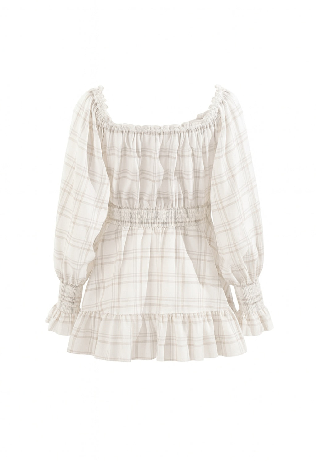 Amara Off-Shoulder Sommerkleid im Karomuster