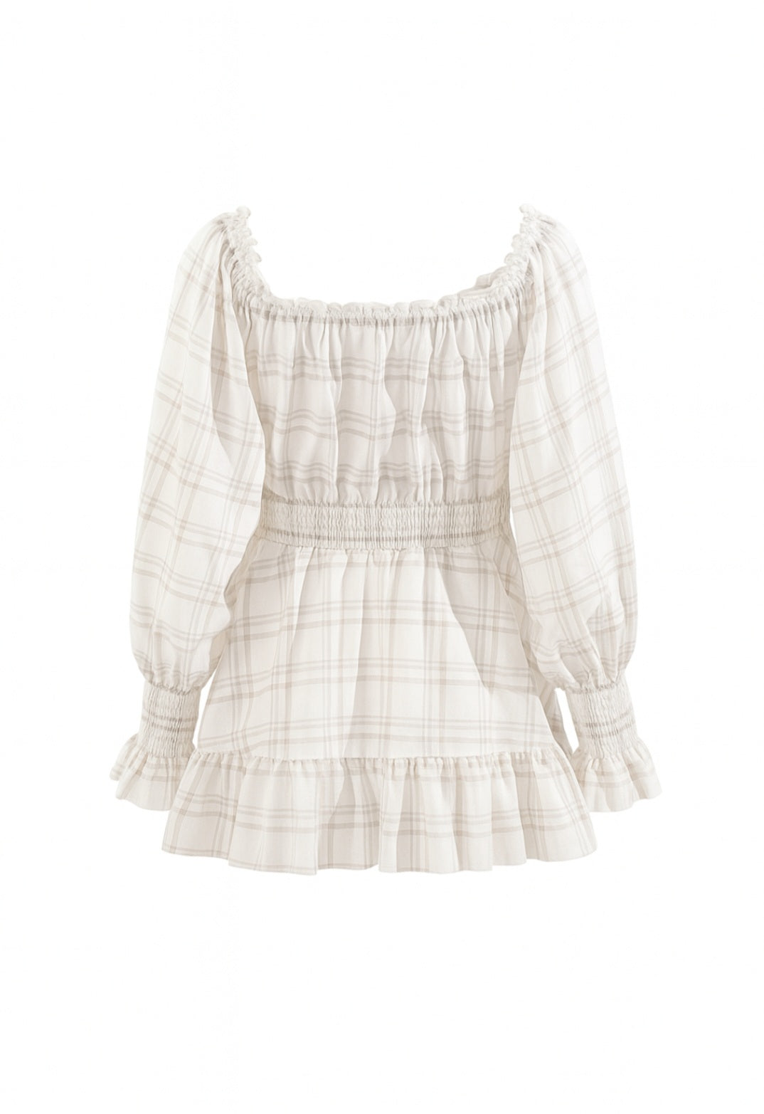 Amara Off-Shoulder Sommerkleid im Karomuster