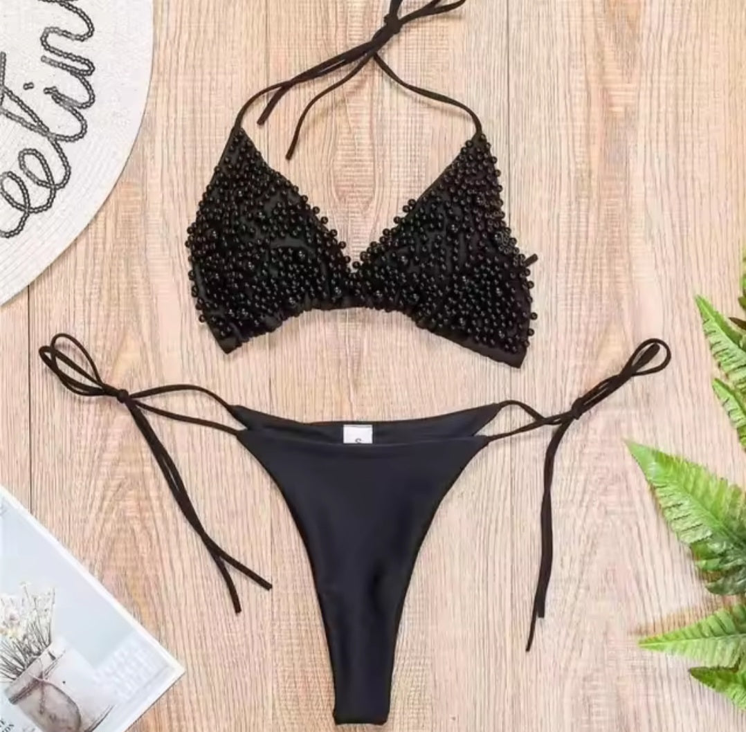 Pearl Luxe Bikini – Triangel-Bikini mit edlen Perlen in 4 Farben