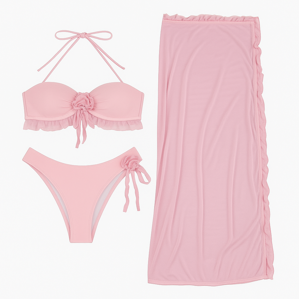 Rosé Dream – 3 teiliges Bikini Set