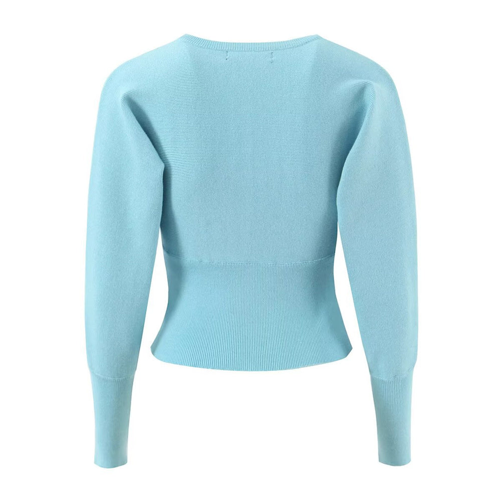 Zweiteiliges Strickset Damen – Cardigan & Shorts im Wellensaum-Design