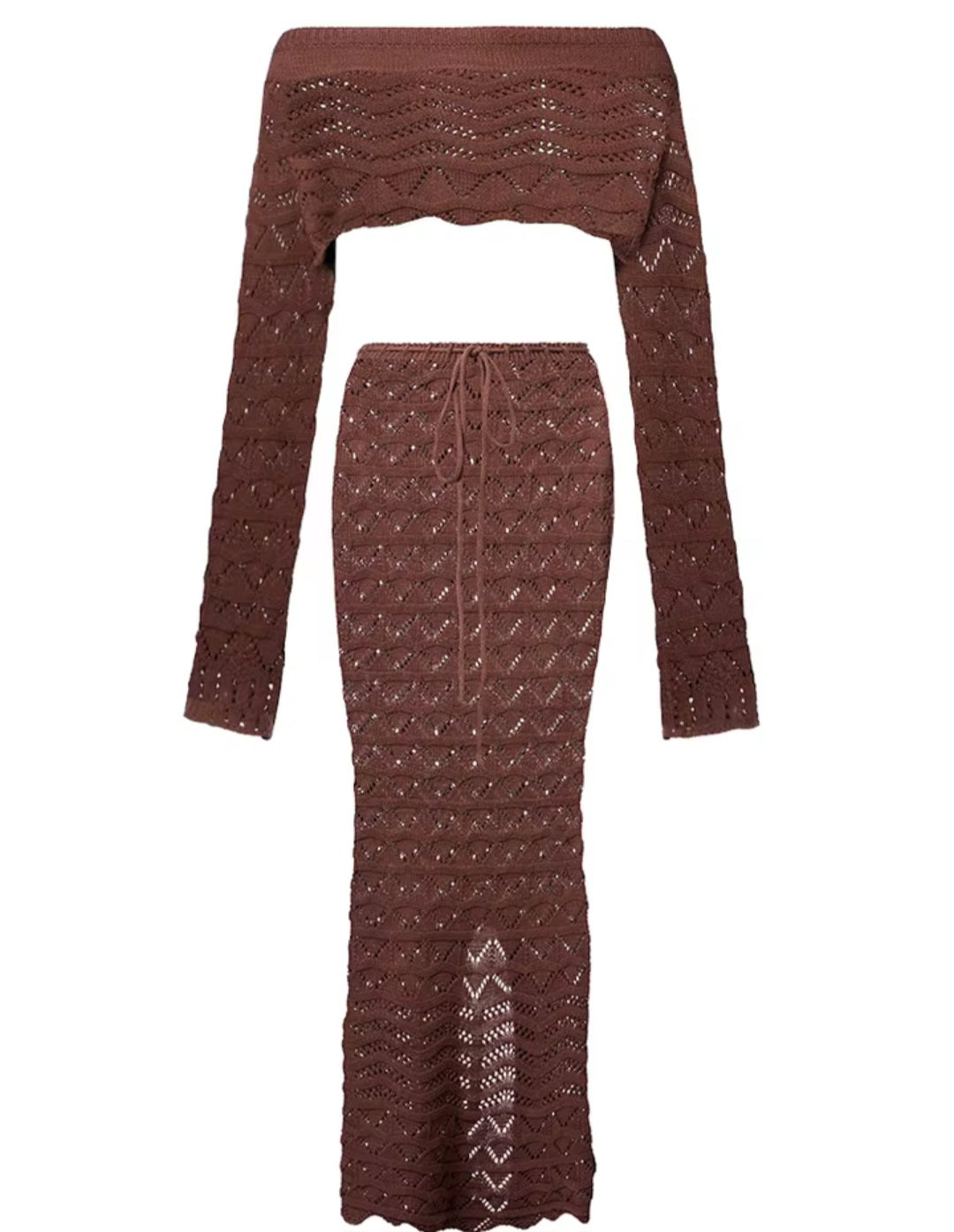 Solea Crochet Set – Zweiteiler im Boho-Stricklook für Strand & Sommer
