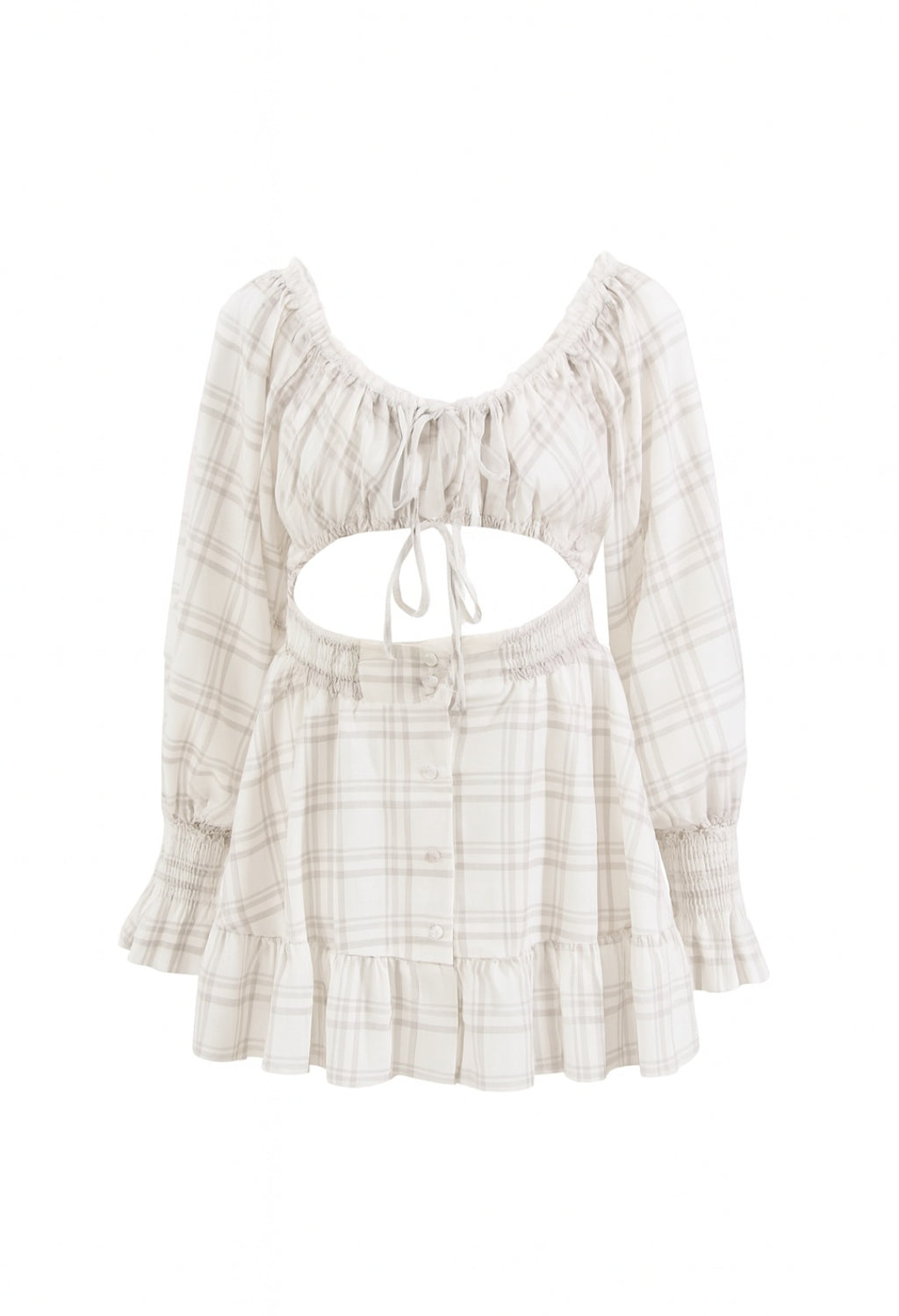 Amara Off-Shoulder Sommerkleid im Karomuster