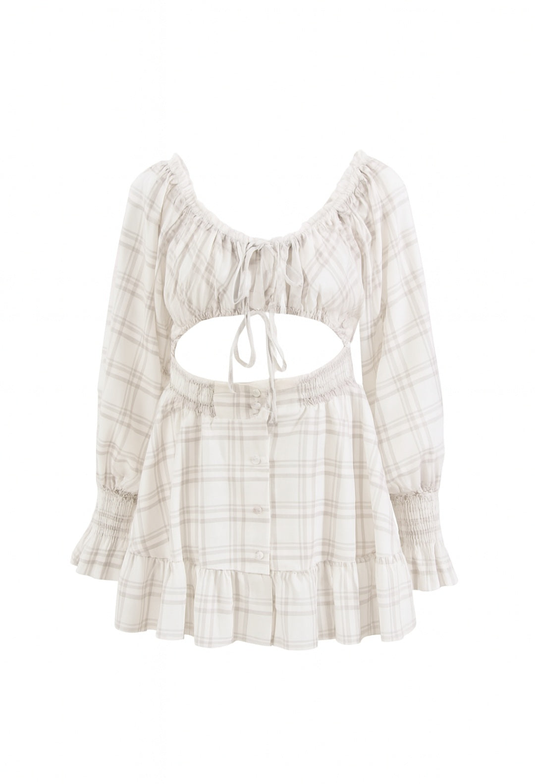 Amara Off-Shoulder Sommerkleid im Karomuster