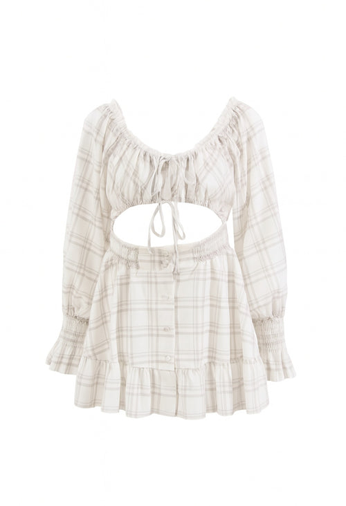 Amara Off-Shoulder Sommerkleid im Karomuster