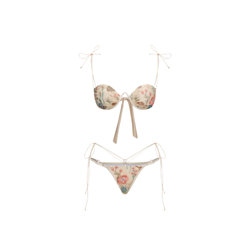 Blossom Dreams  Stickerei-Bikini –Zweiteiliges Set mit zarten Blumenmustern