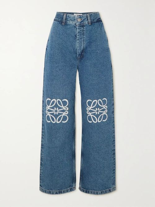 Amaya – High-Waist Wide Leg Jeans mit Stickerei-Details